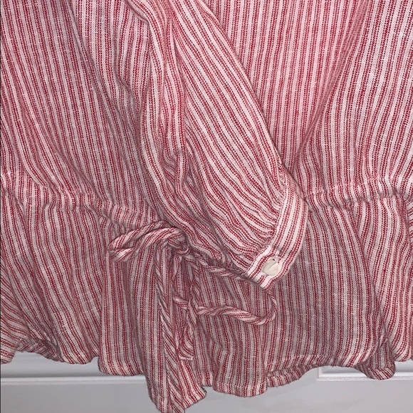 Rails red and white striped tie and button top - Picture 4 of 5